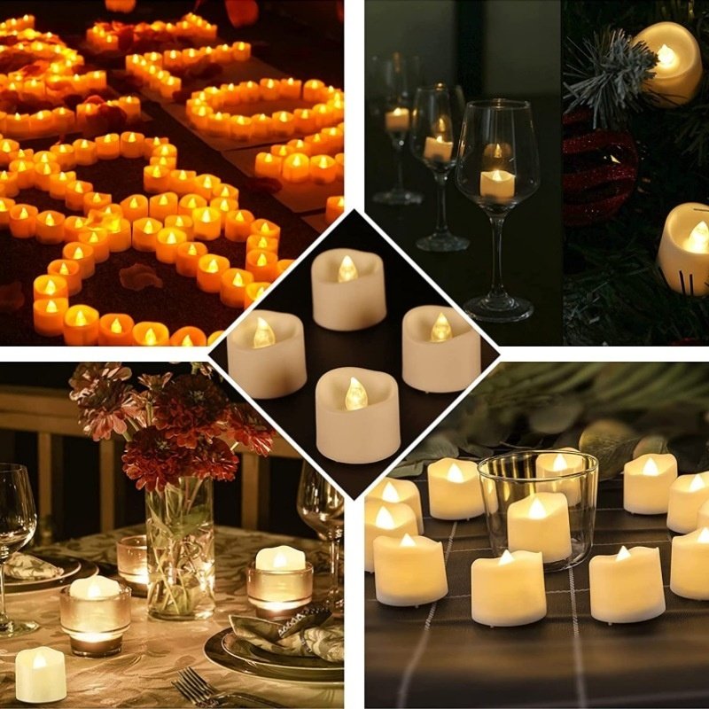 Confession Simulation LED Flameless Candle Flashing Tea Light 12 Pieces - Image 4