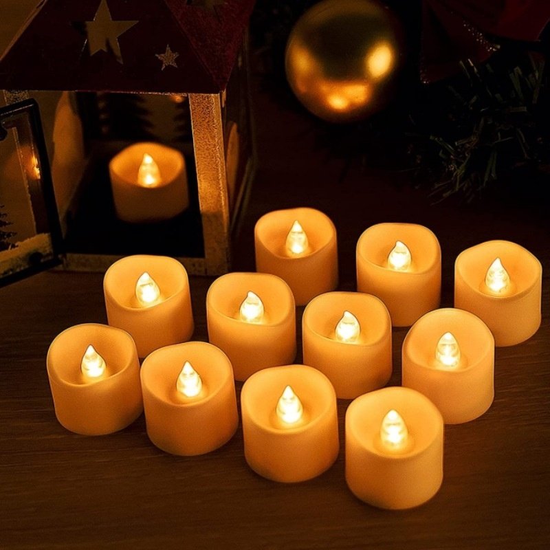 Confession Simulation LED Flameless Candle Flashing Tea Light 12 Pieces - Image 3